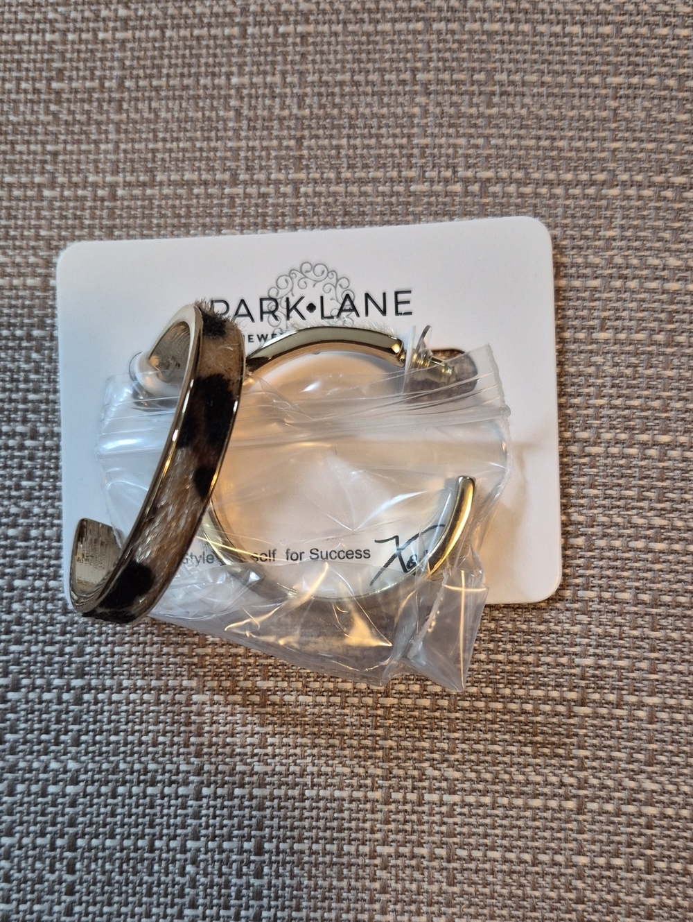 Park Lane Gold-Tone and Black Hair-On Hide Cuff Bracelet Duo